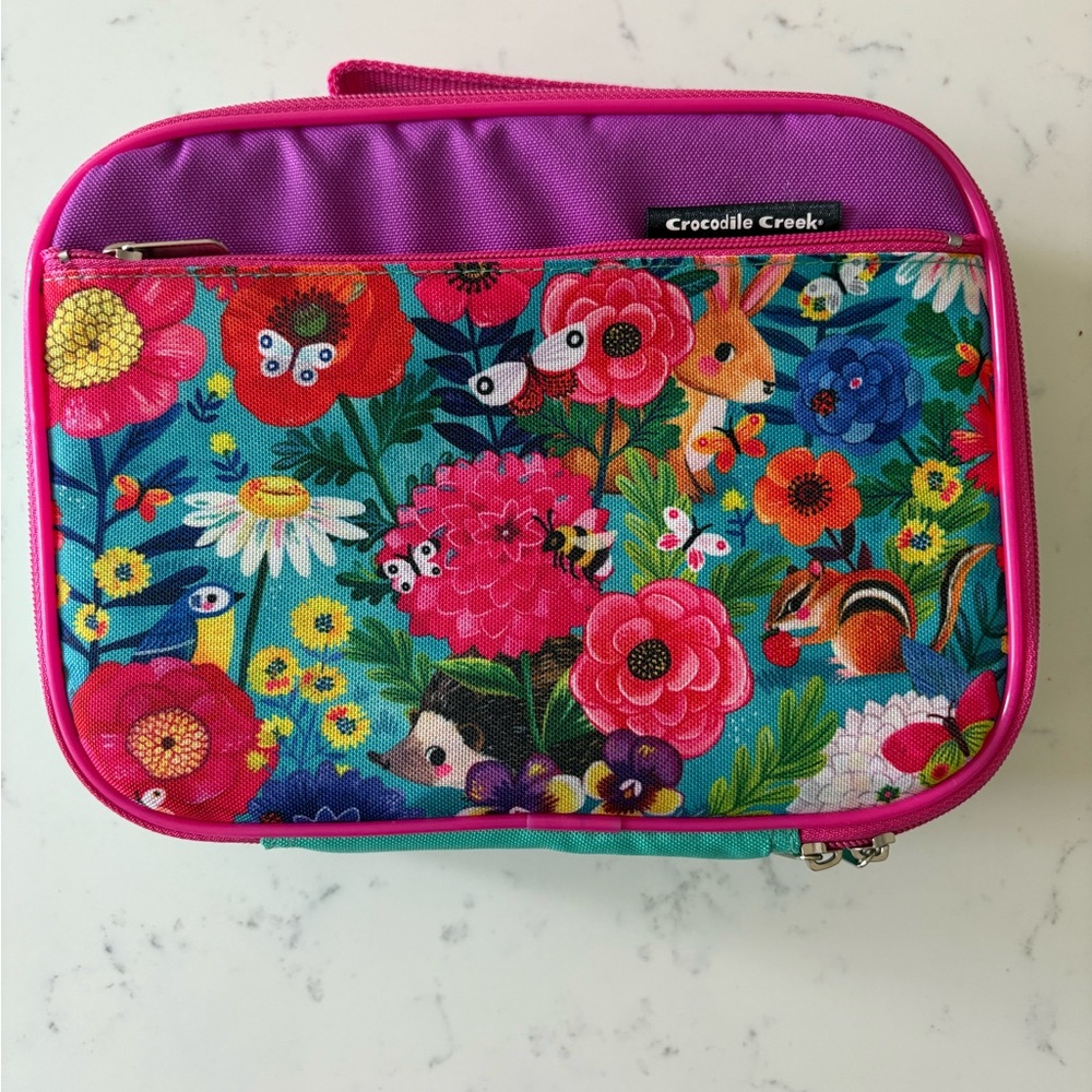 Kids Cute Floral Insulated Lunch Box & Sandwich Keeper- New!